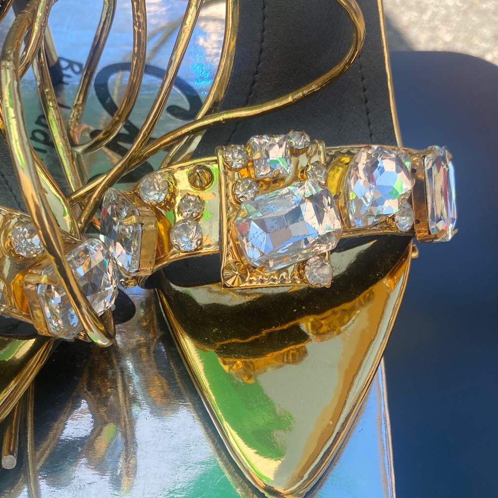 Affordable Fashion Finds Gold Rhinestone Heels - Picture 4 of 9